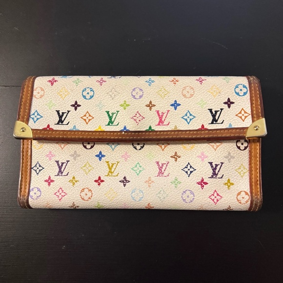 Louis Vuitton Handbags - Louis Vuitton Murakami Monogram White Leather Continental Wallet
